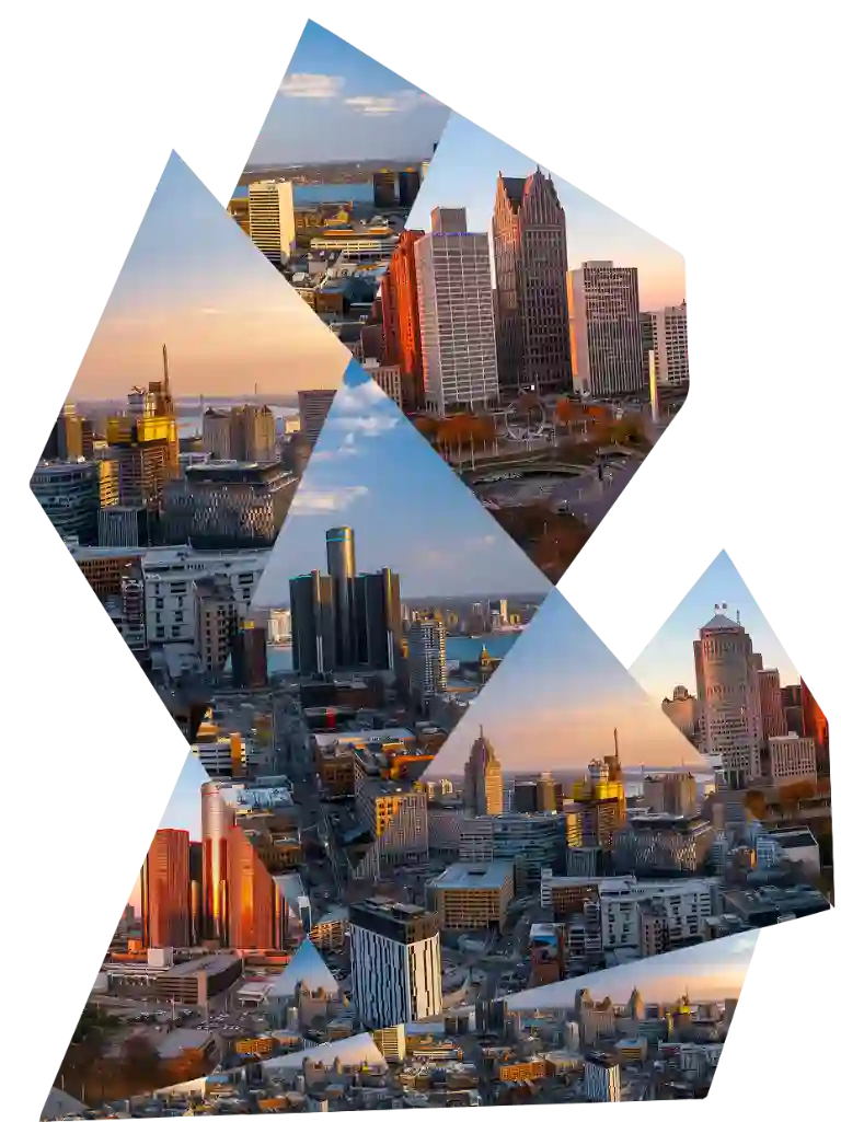 a collage of city photos